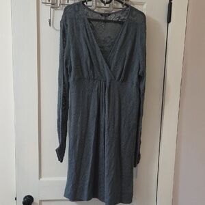 Long Sleeve Lightweight Sweater Dress with Full Slip Liner/ Large